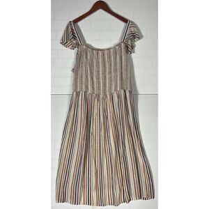 Sonoma Womens Striped Smocked Dress size 3x